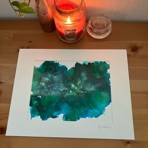 New Original Signed Artwork Alcohol Ink on Paper 130